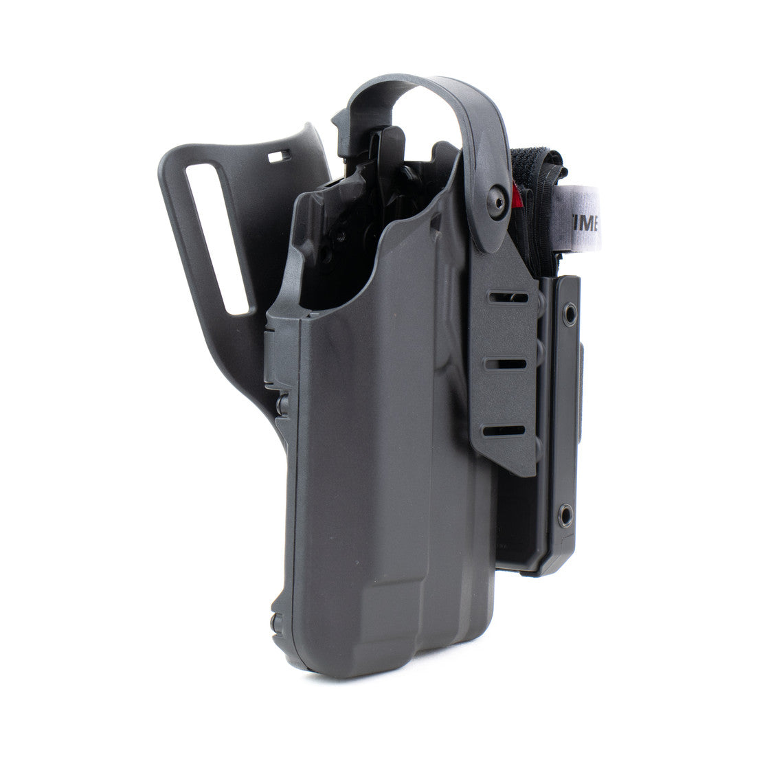 Pistol holster mount for tourniquet carrier. Tourniquet Mounting bracket for Safariland SLS / ALS holsters. Red dot and non-red dot sight models. Red dot and non-red dot sight models. Eleven 10 RIGID TQ Case Holster Mount.