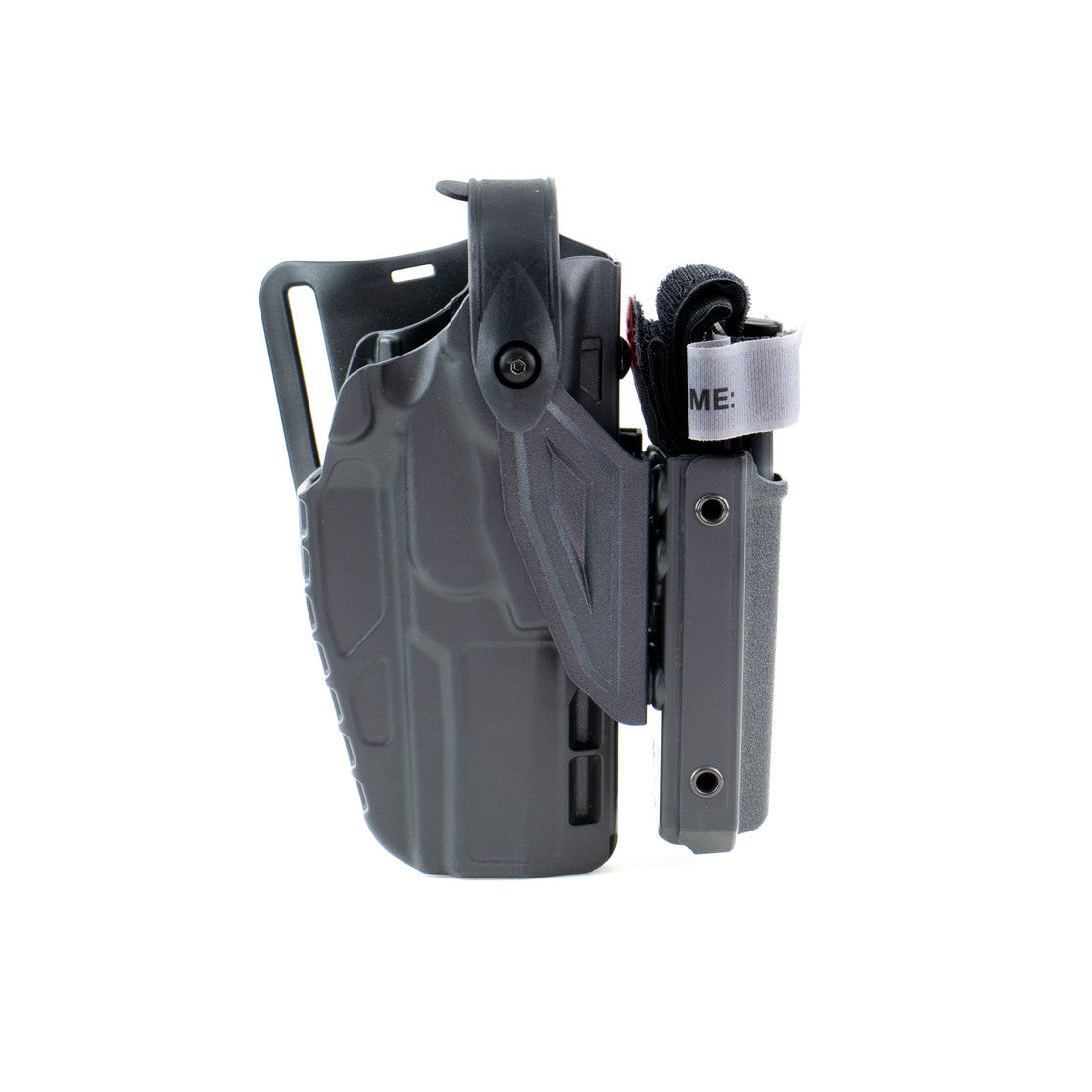 Pistol holster mount for tourniquet carrier. Tourniquet mounting bracket for Safariland SLS / ALS holsters. Red dot and non-red dot sight models. Red dot and non-red dot sight models. Eleven 10 RIGID TQ Case Holster Mount.