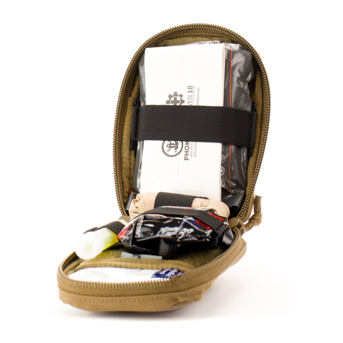 MOLLE mounted medical kit. Small durable IFAK. Duty grade med kit for Law enforcement, SWAT, and Military.