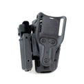 Pistol holster mount for tourniquet carrier.  Tourniquet mounting bracket for Safariland SLS / ALS holsters.  Red dot and non-red dot sight models.   Red dot and non-red dot sight models. Eleven 10 RIGID TQ Case Holster Mount.