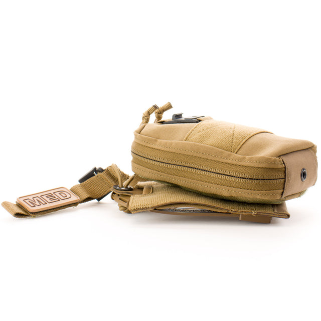 Quick detach releasable medical kit. Quick release IFAK. Molle and belt mounted med kit. Duty grade med kit for Law enforcement, SWAT, and Military.
